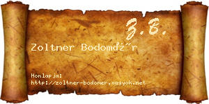 Zoltner Bodomér névjegykártya
